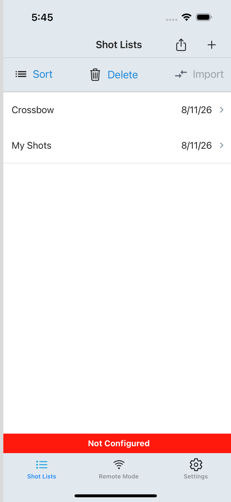 Shot history