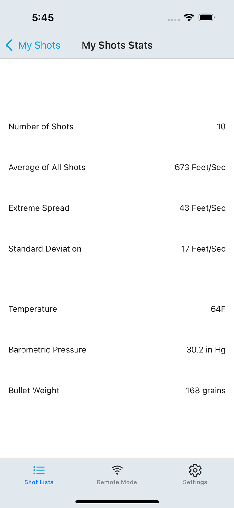 Velocity statistics