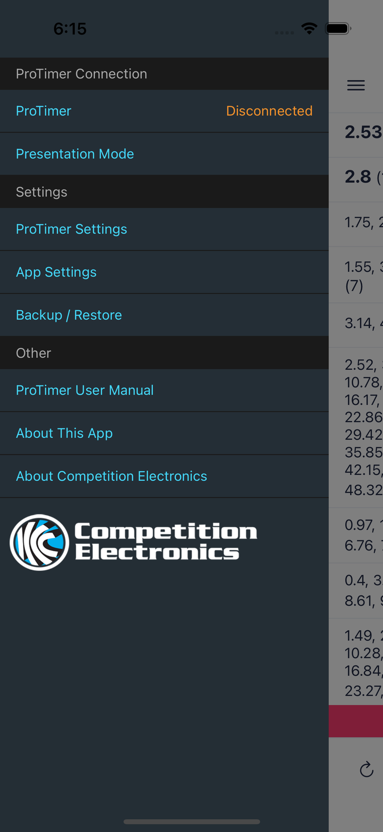 Timer settings